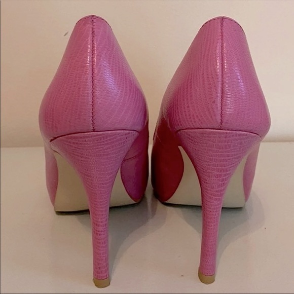 Moda Spana Peep Toe Pink Heels Shoes - Picture 6 of 9
